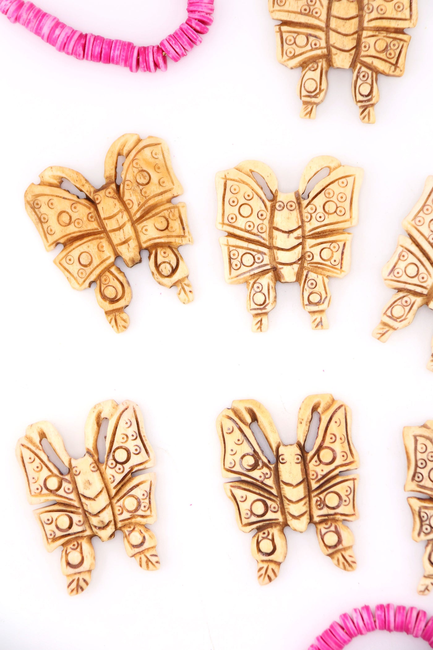 Butterfly Pendant, Hand Carved Bone, 1.5" Charm for making DIY nature-inspired jewelry