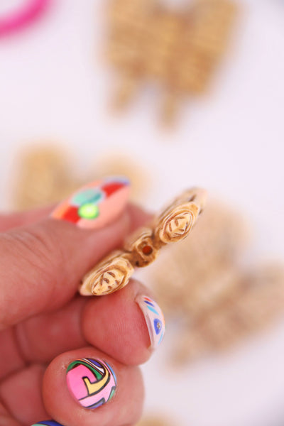 Butterfly Pendant, Hand Carved Bone, 1.5" Charm for making DIY nature-inspired jewelry