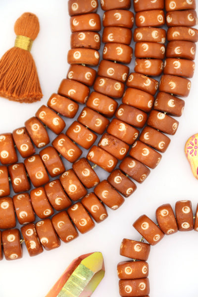 Butterscotch 12x6mm Handmade Rondelle Bone Beads These earthy neutral bone beads are made in India