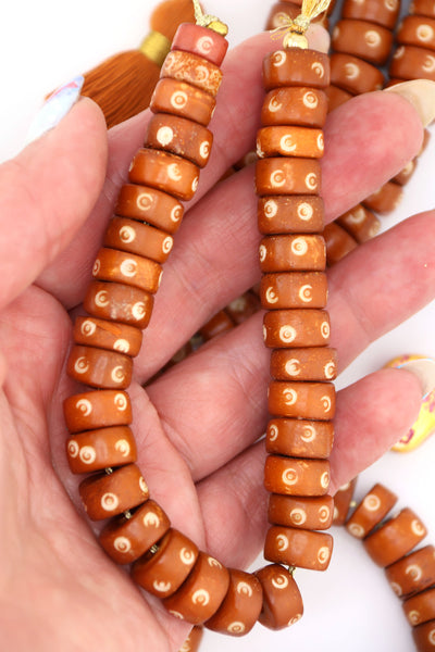 Butterscotch 12x6mm Handmade Rondelle Bone Beads These earthy neutral bone beads are made in India