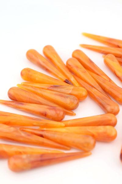 Orange teardrop beads for making Showgirl jewelry