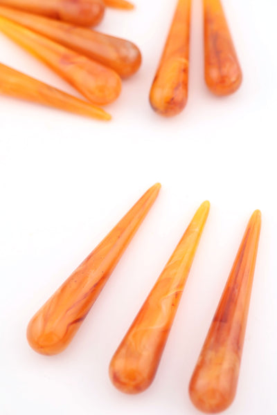 Orange teardrop beads for making Showgirl jewelry