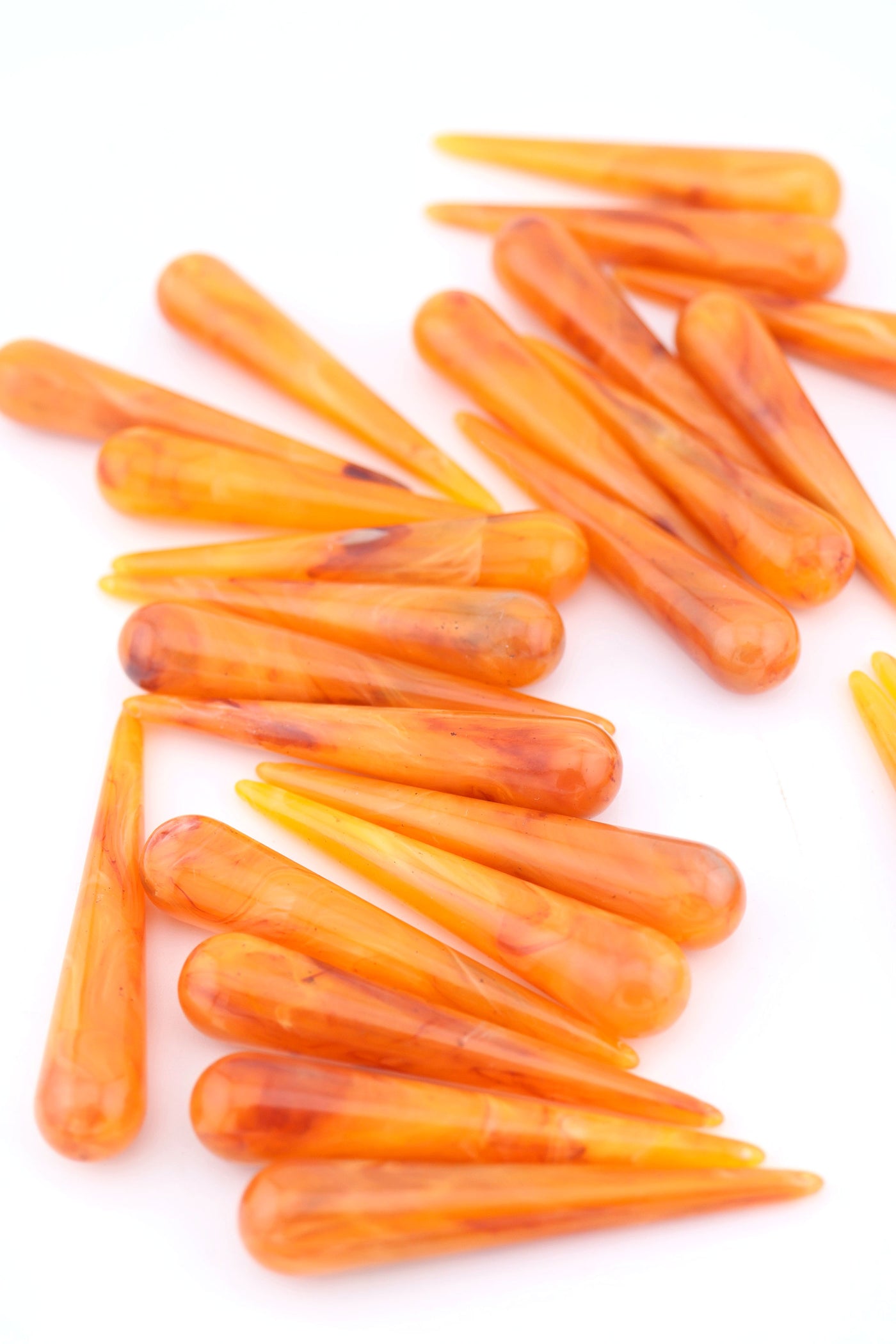 Butterscotch Swirl German Resin Teardrop Charm, 61mm, 1 Piece, for making Earrings or DIY autumn fall jewelry