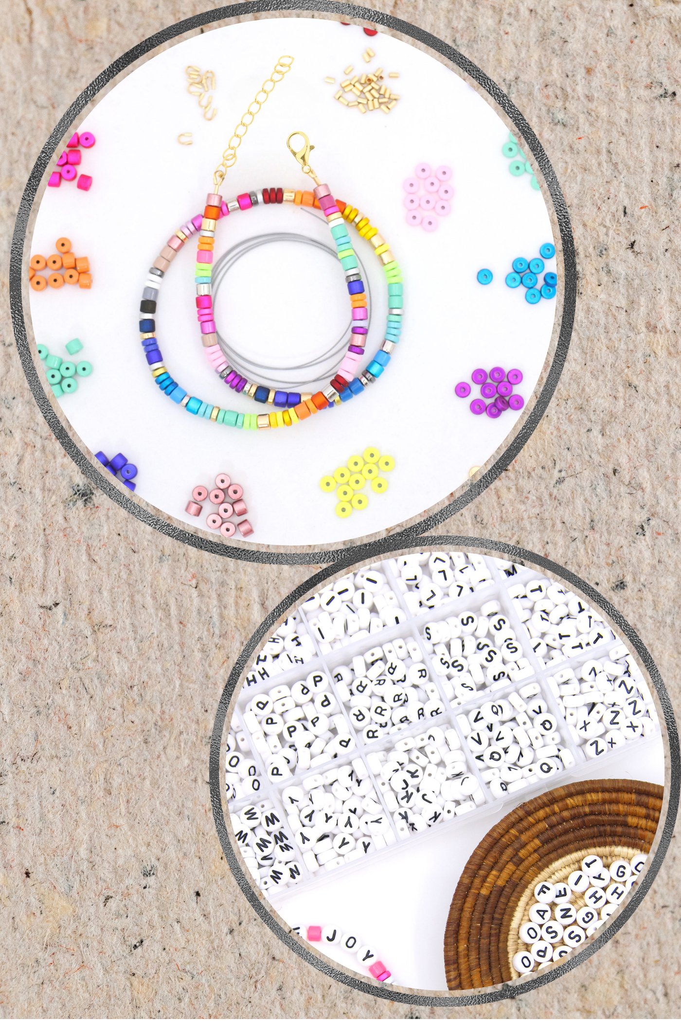 DIY Beaded Jewelry Making Kit: Enamel Candy Disc Necklace, Multicolor Bead Assortment
