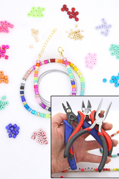 DIY Beaded Jewelry Making Kit: Enamel Candy Disc Necklace, Multicolor Bead Assortment