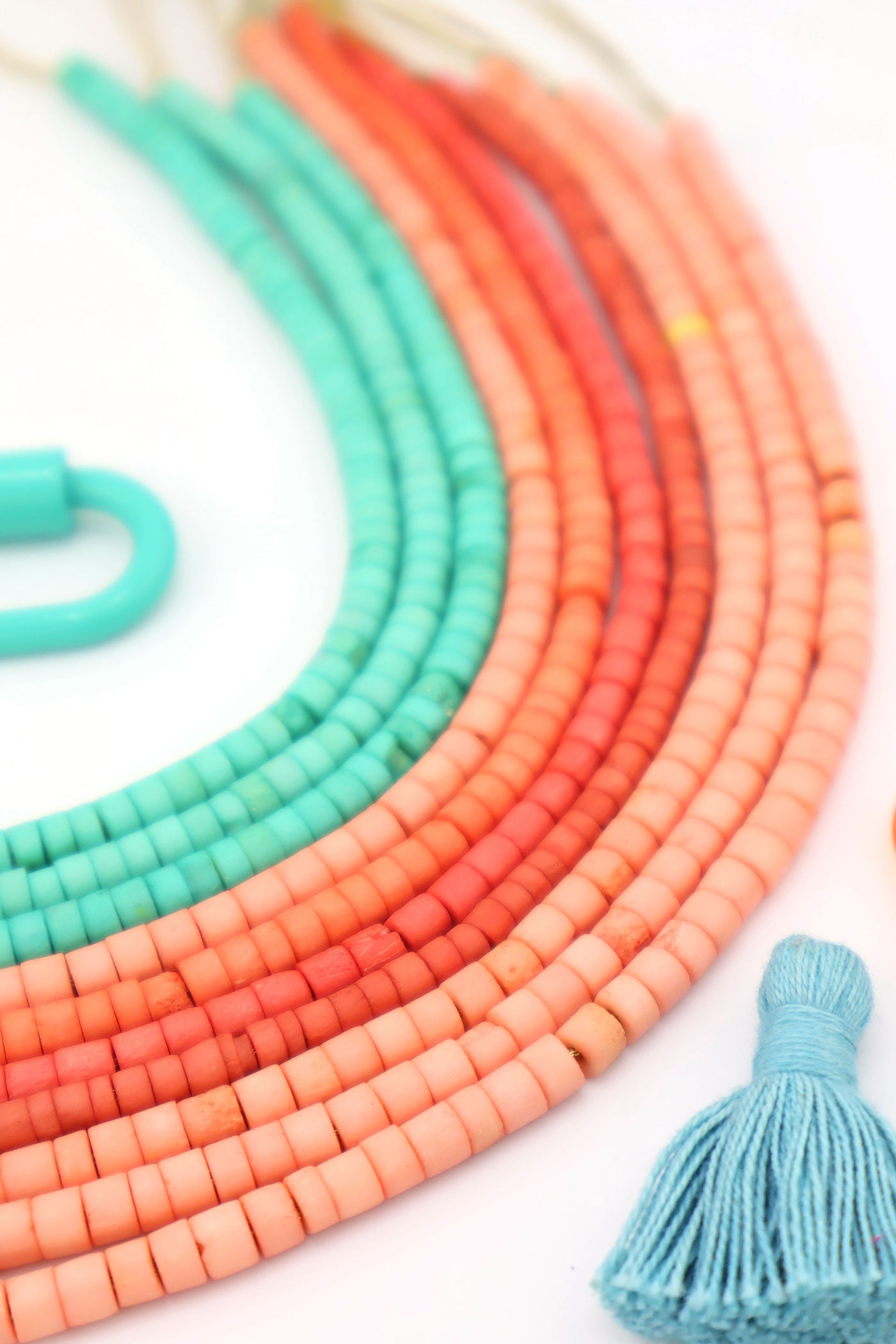 Exclusive Bead Bundle: Coral Beach Handmade Heishi Bone Beads, 5x3mm, 10 Strands, 800+ Beads