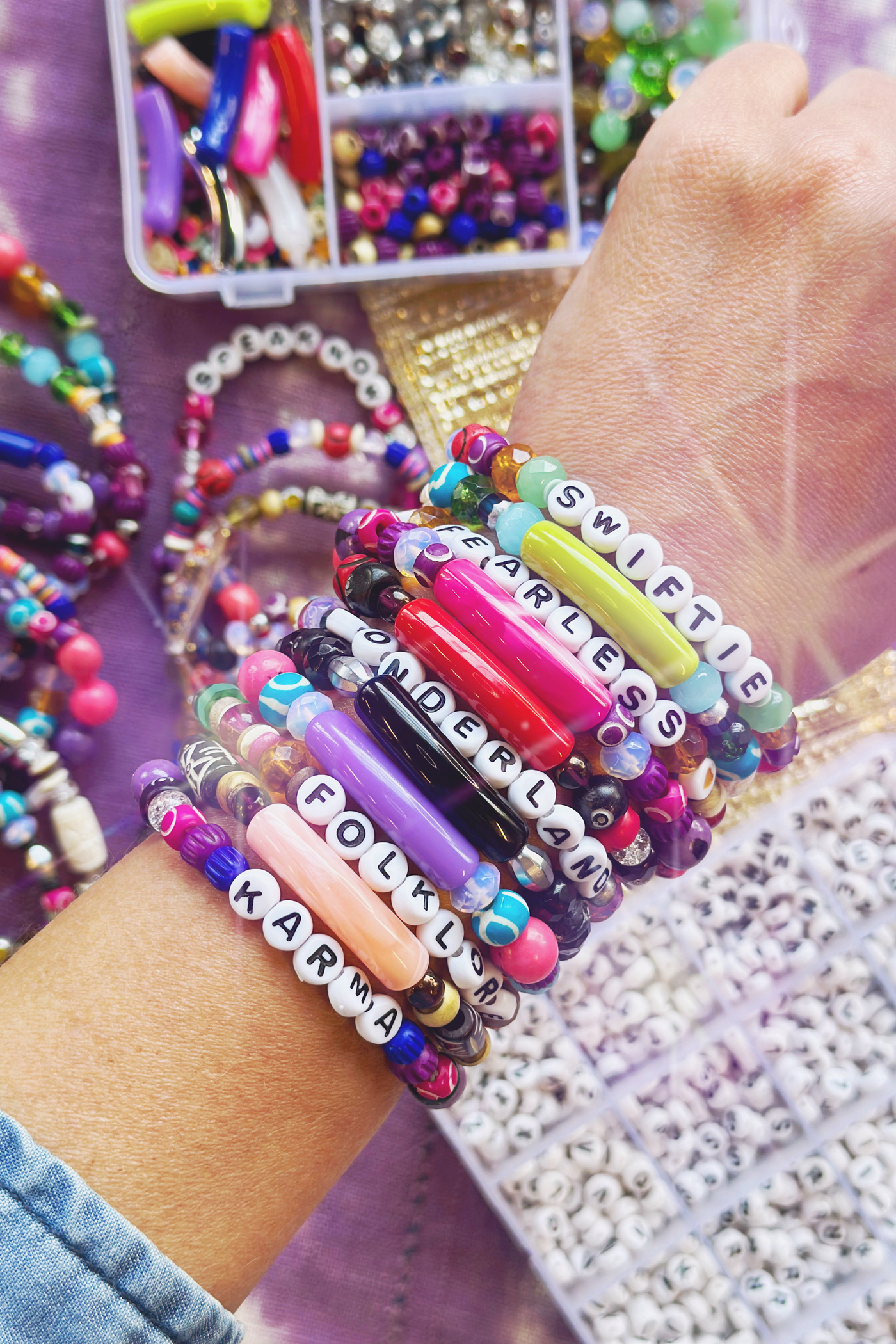 Deluxe Swiftie Friendship Bracelet Kit: Bamboo Beads, Make Taylor Swift Friendship Bracelets