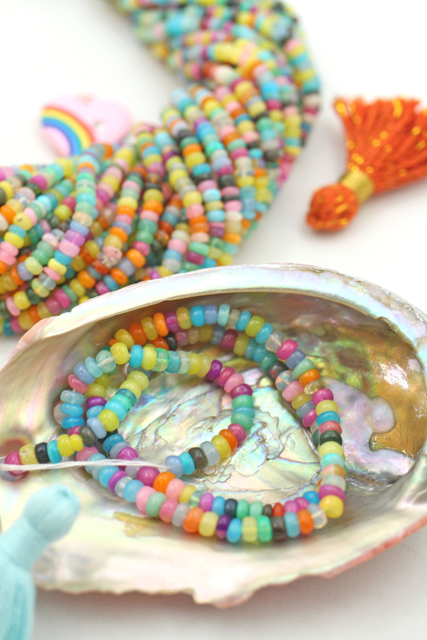 Dyed Rainbow gemstone beads for making colorful necklaces