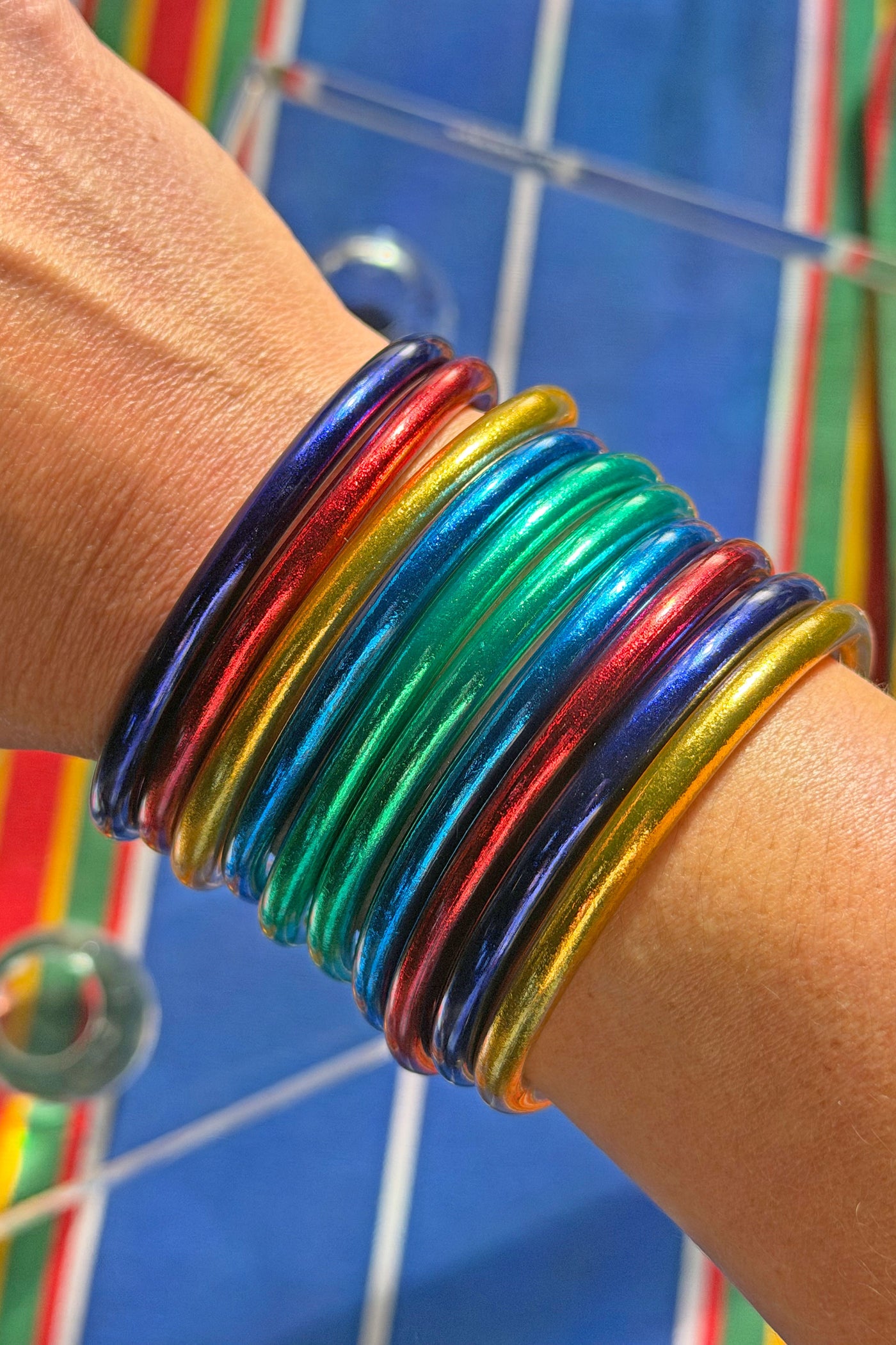 Rainbow Thai Buddhist Temple Bracelets, Mantra Bangle, Kumlai, 4 Sizes Available