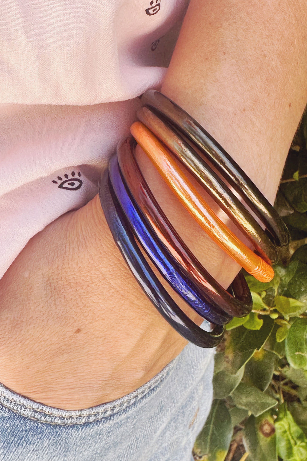 Rainbow Thai Buddhist Temple Bracelets, Mantra Bangle, Budha Girl Dupe