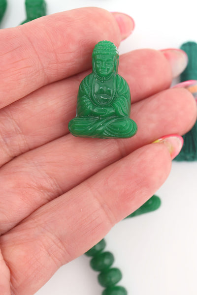 German Resin Buddha Charms, 1" Pendant Beads
