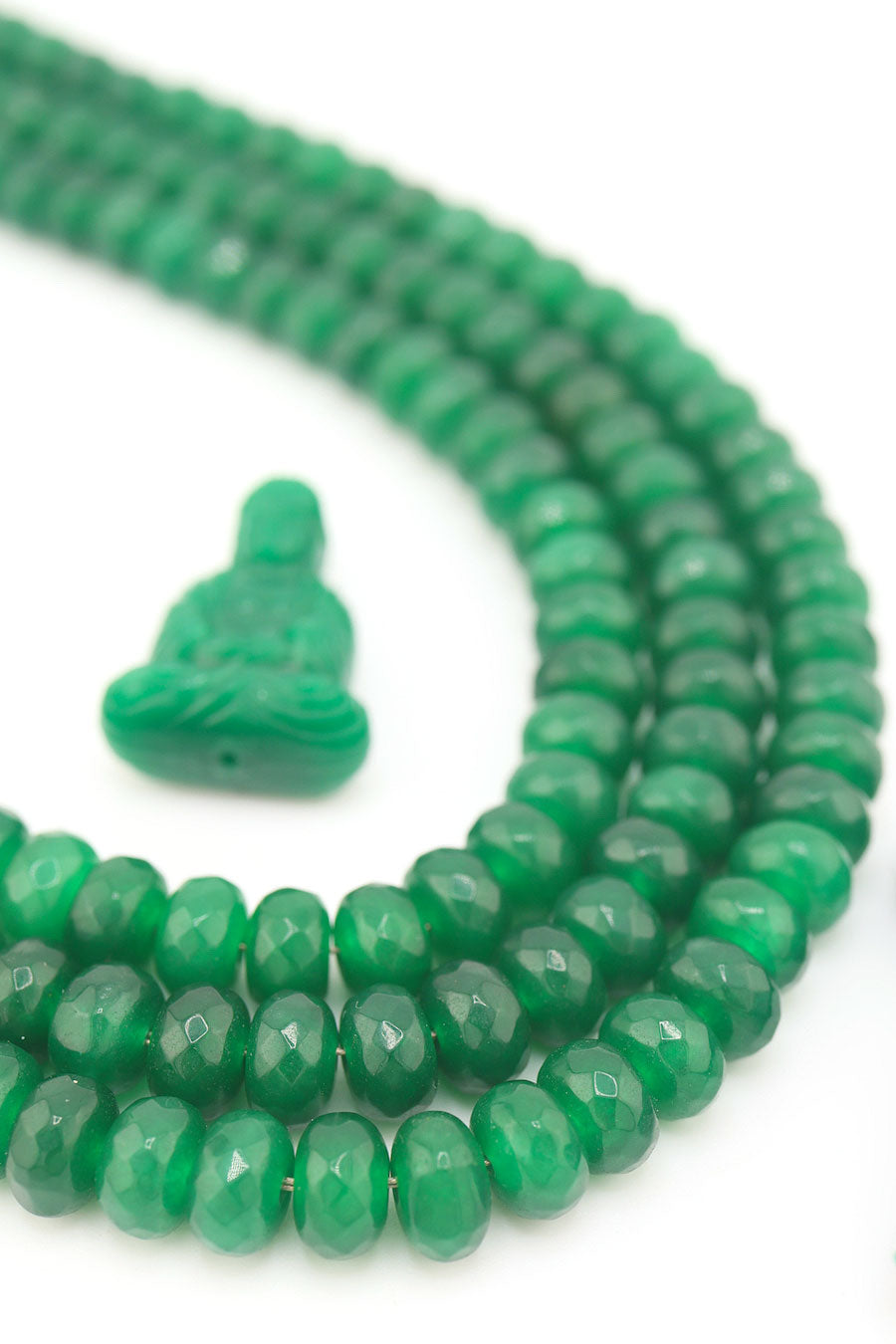 Green Faceted Rondelle 8x5mm, Jade Bead Strands for making trendy rondelle jewelry