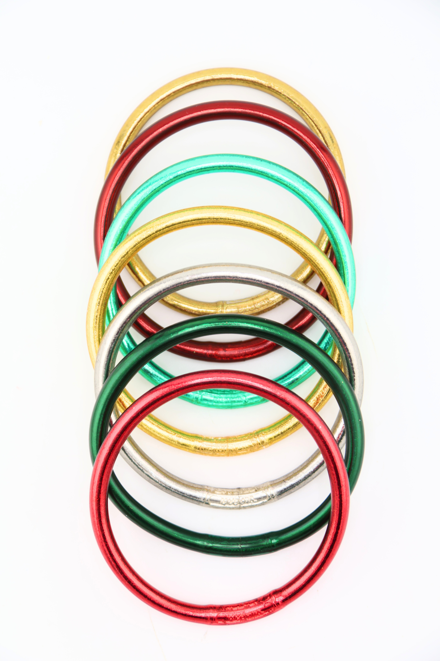 Yuletide Stack: 7 Thai Buddhist Temple Bracelets, Mantra Bangle Set