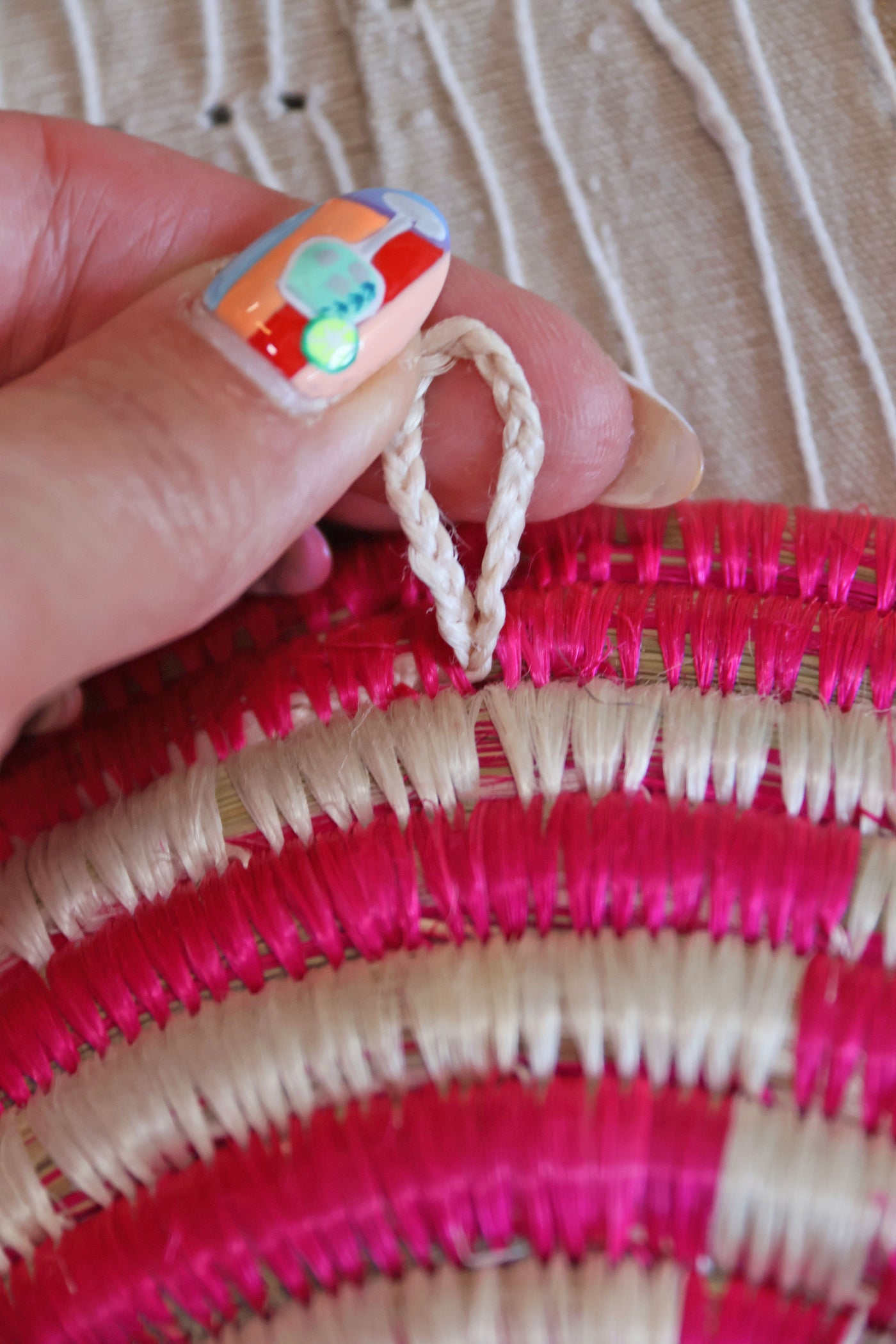 Isla African Basket Collection, Teal, Pink, Yellow & Blue, from Rwanda, Set of 3