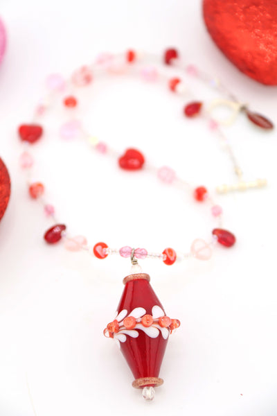 Benefit Necklace for LA Fire Victims - Handmade Lampwork Necklace by Carter Seibels, Divali Glass Jewelry