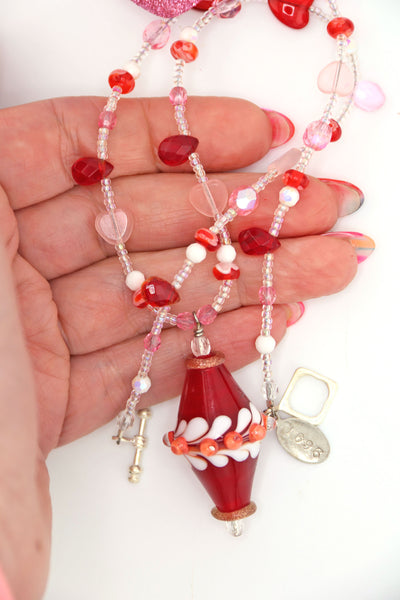 Benefit Necklace for LA Fire Victims - Handmade Lampwork Necklace by Carter Seibels, Divali Glass Jewelry