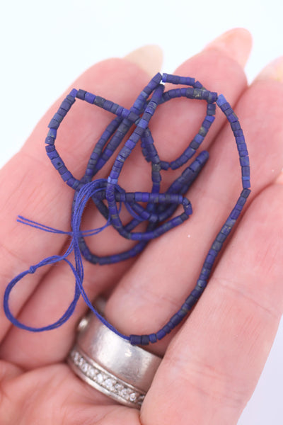 Authentic Tiny Lapis Lazuli Heishi Cylinder Beads