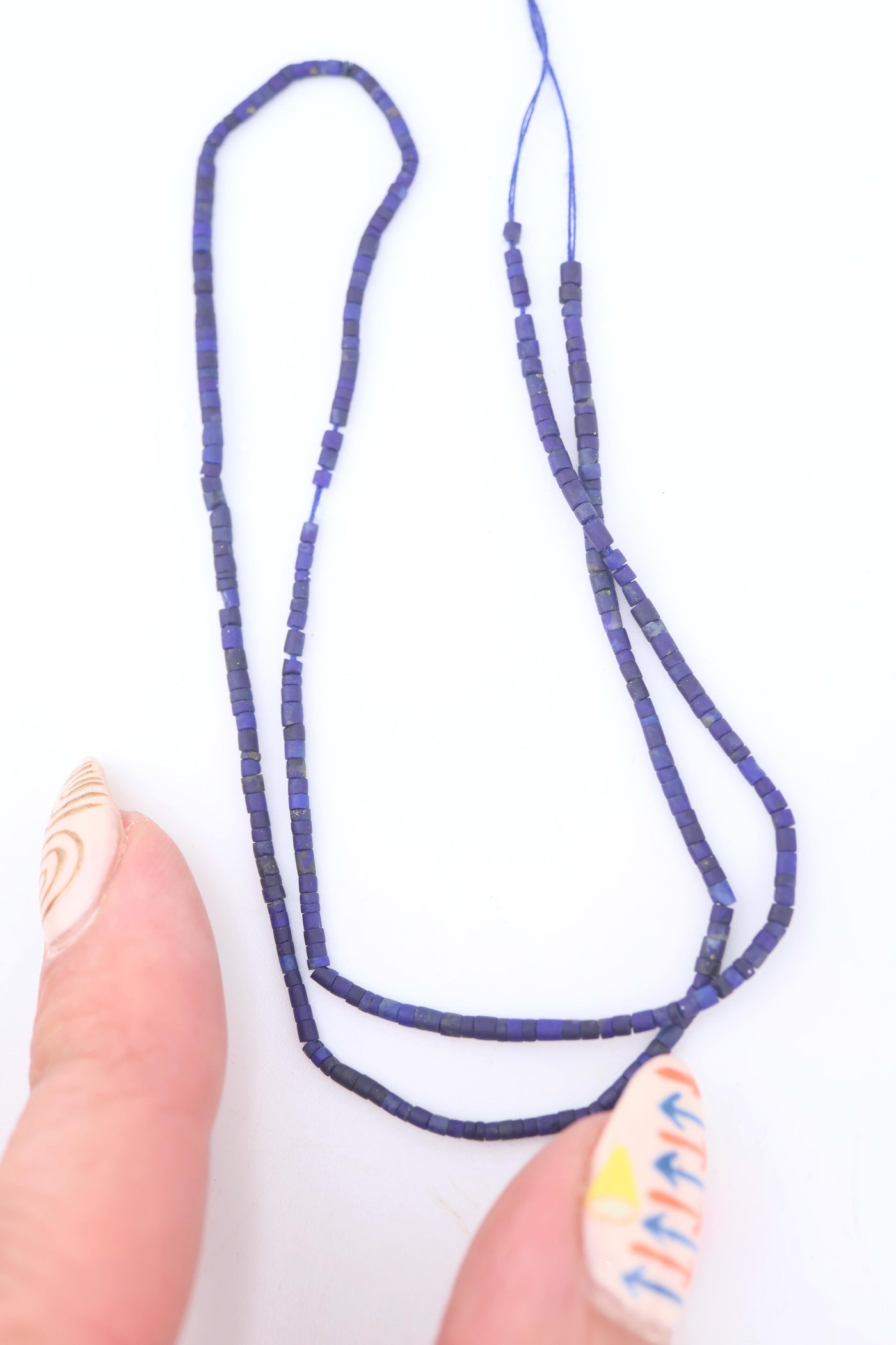 Authentic Tiny Lapis Lazuli Heishi Cylinder Beads