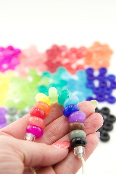 Candy Jade Large Hole Euro Beads, Slider Beads, 15mm, 5mm Hole