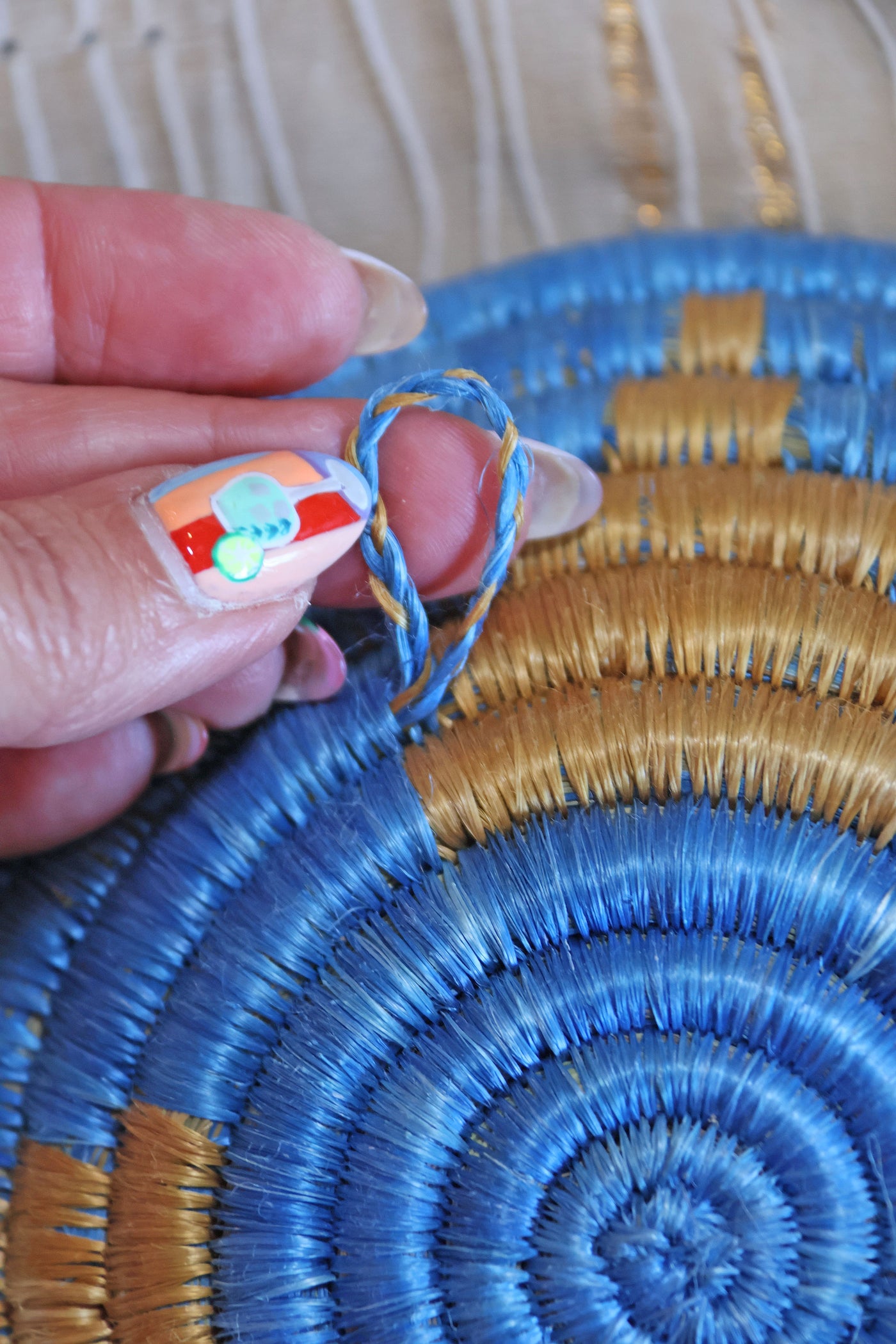 Lizzie African Basket Collection, Teal, Pink, Blue, from Rwanda, Our socially responsible baskets 