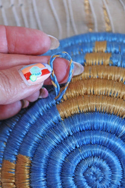 Lizzie African Basket Collection, Teal, Pink, Blue, from Rwanda, Our socially responsible baskets 