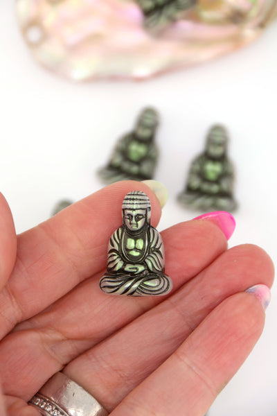 German Resin Buddha Charms, 1" Pendant Beads
