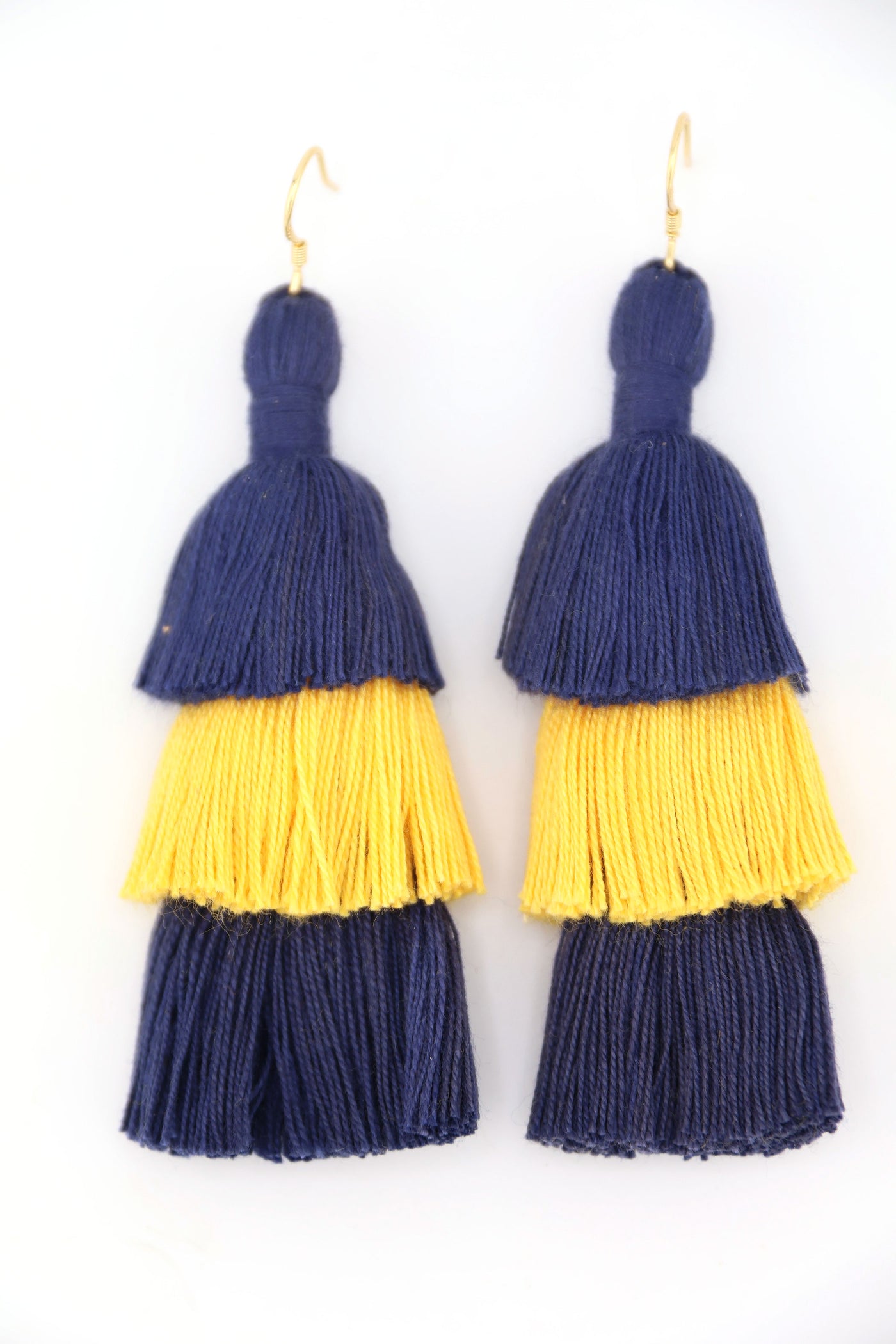 Michigan Wolverines Game Day Tiered Tassel Earrings