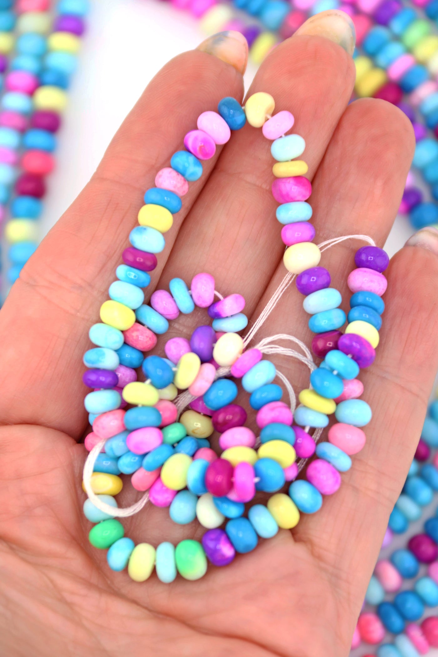 6mm Multi Color Ethiopian Disco Opal Smooth Rondelle Beads, AAA Grade Beads for DIY rainbow jewelry 