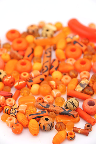 Orange Sacral Chakra Bead Grab Bag, Bead Soup, 100+ Beads Embrace the vibrant energy of the sacral