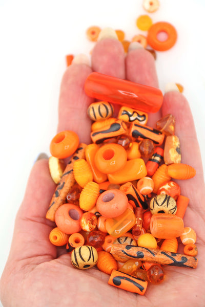 Orange Sacral Chakra Bead Grab Bag, Bead Soup, 100+ Beads Embrace the vibrant energy of the sacral