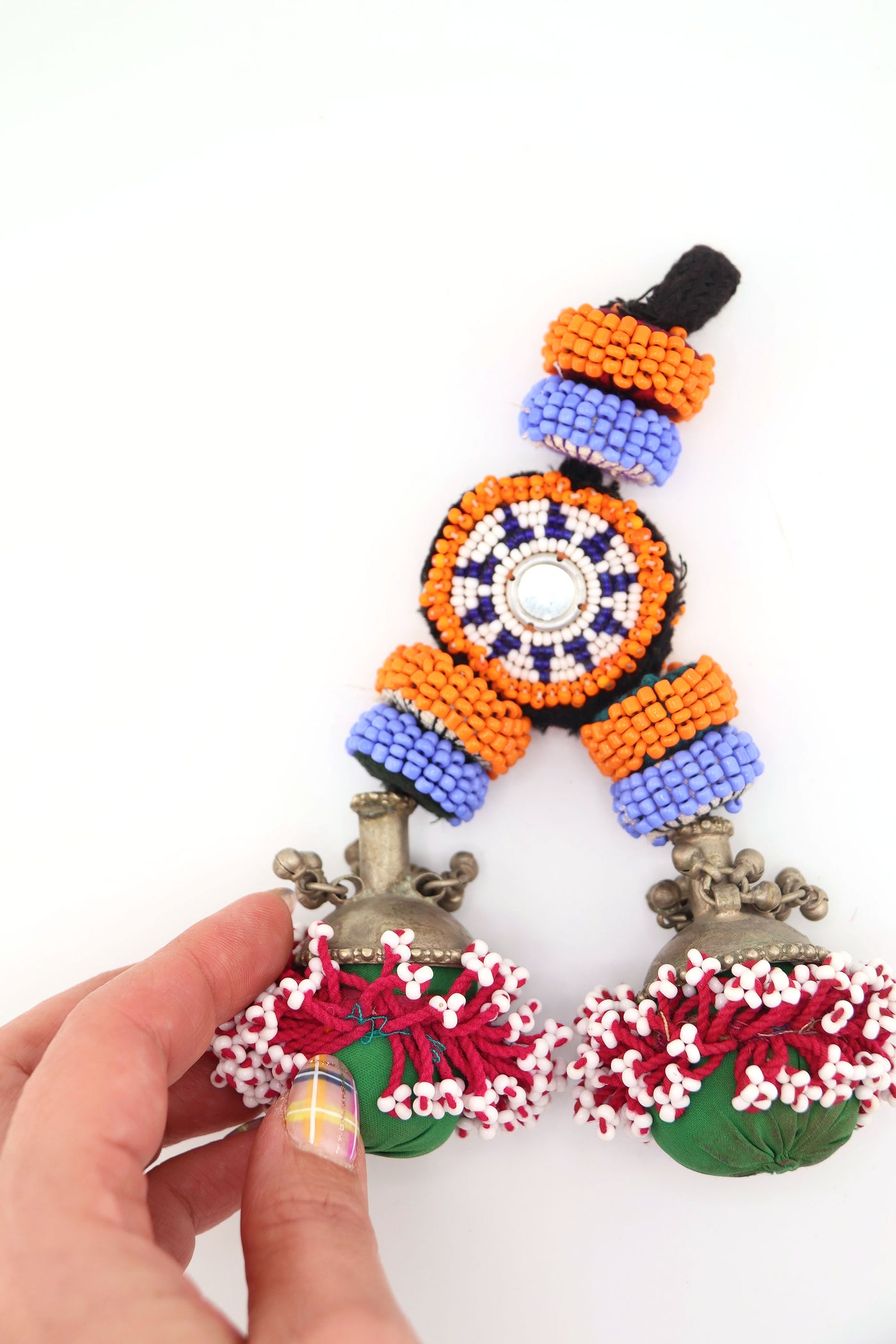 Beaded Tribal Pashtun Tassel, Handbag Purse Charm,  7" Tassel