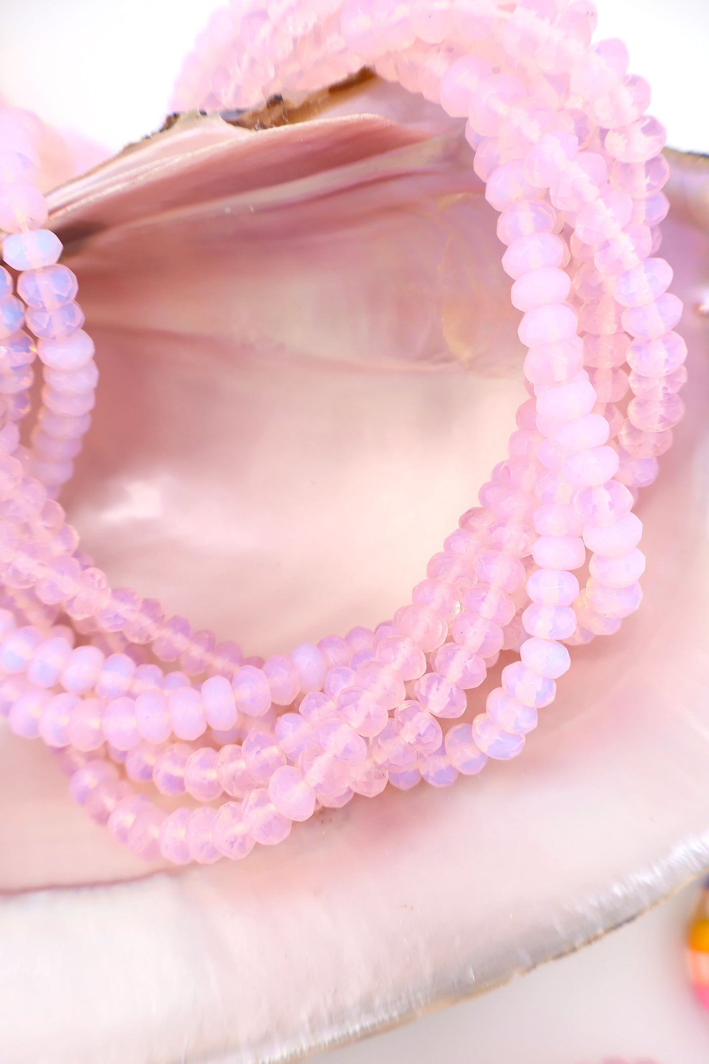 Pink Jellyfish Opalite Faceted Glass Rondelle Beads, 6mm. perfect for making beginner DIY jewelry.