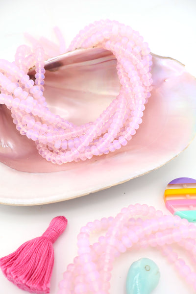 Pink Jellyfish Opalite Faceted Glass Rondelle Beads, 6mm. perfect for making beginner DIY jewelry.