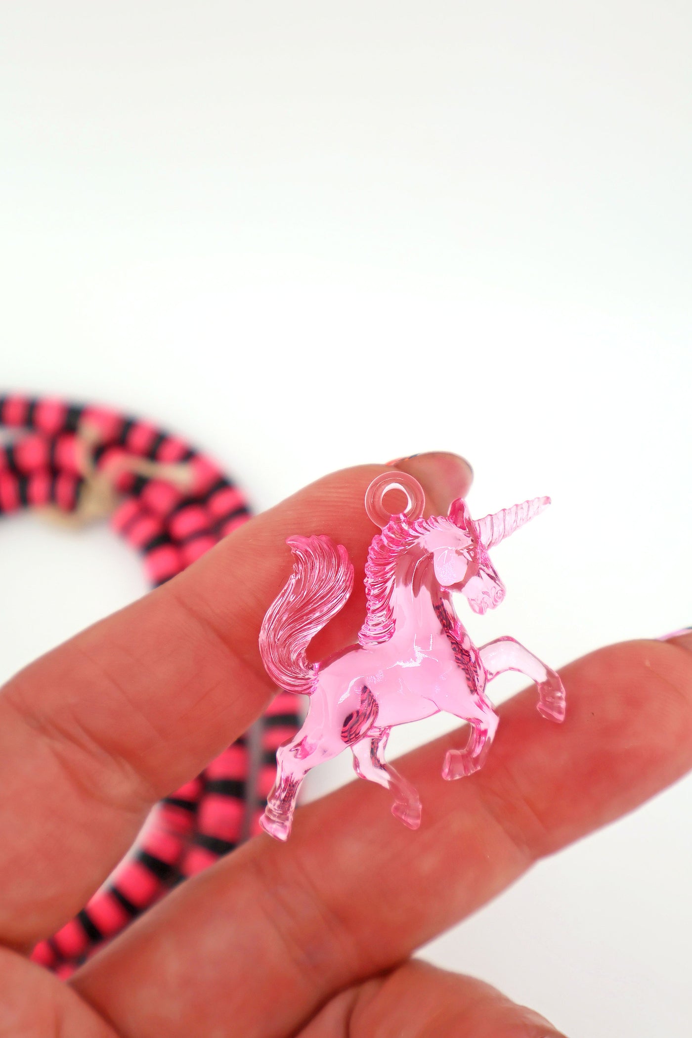 Pink Translucent German Resin Unicorn Charms, 1.5" Pendants