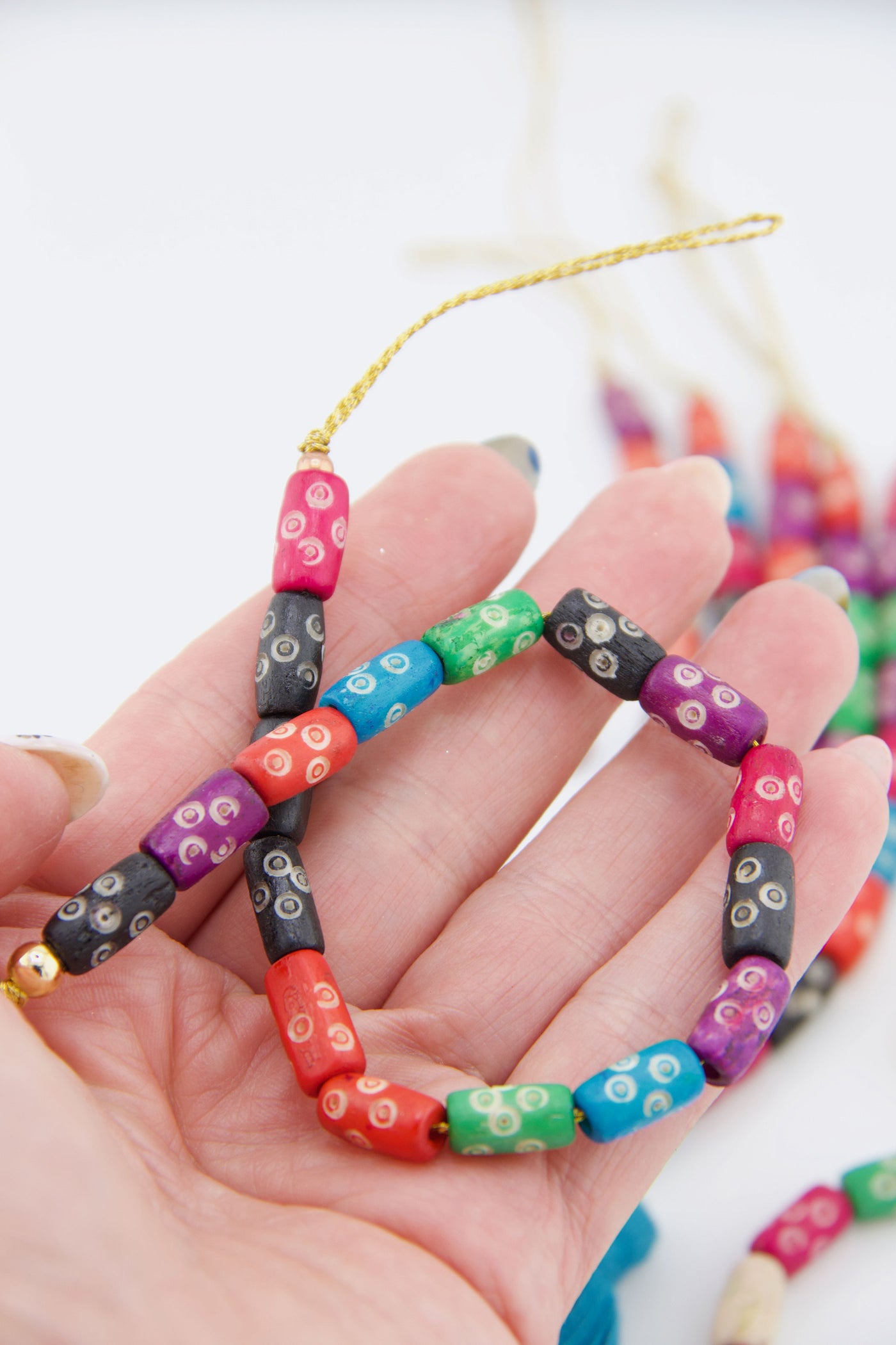 7x12mm Multi Color Natural Barrel Beads for Friendship Bracelets