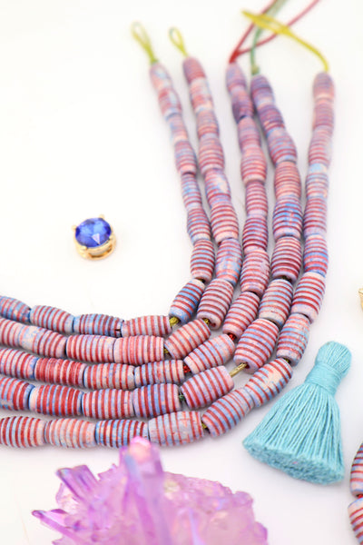 Bone Beads: Purple Aurora Barrel Carved Tube Beads, 8x12mm Make boho jewelry with these bone beads.