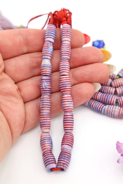 Bone Beads: Purple Aurora Barrel Carved Tube Beads, 8x12mm Make boho jewelry with these bone beads.