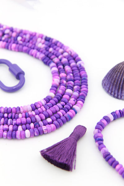 Purple Opal Smooth Rondelle Beads, 5-6mm AA Quality