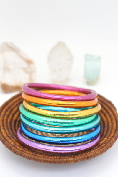 Rainbow Thai Buddhist Temple Bracelets, Mantra Bangle, Assorted Colors & Sizes