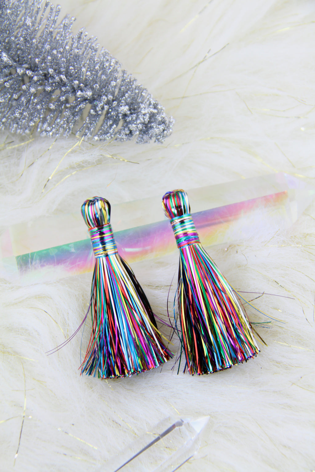 DIY Tinsel Tassel Earrings for Some Sparkle in an Instant!