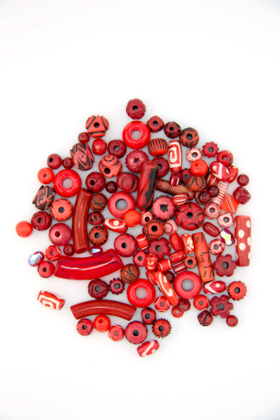 Beads for making DIY Jewelry for the root chakra, red bead grab bag.