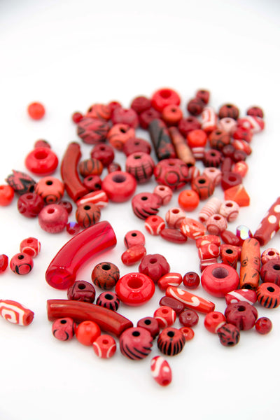 Red Root Chakra Bead Grab Bag, 100+ Beads