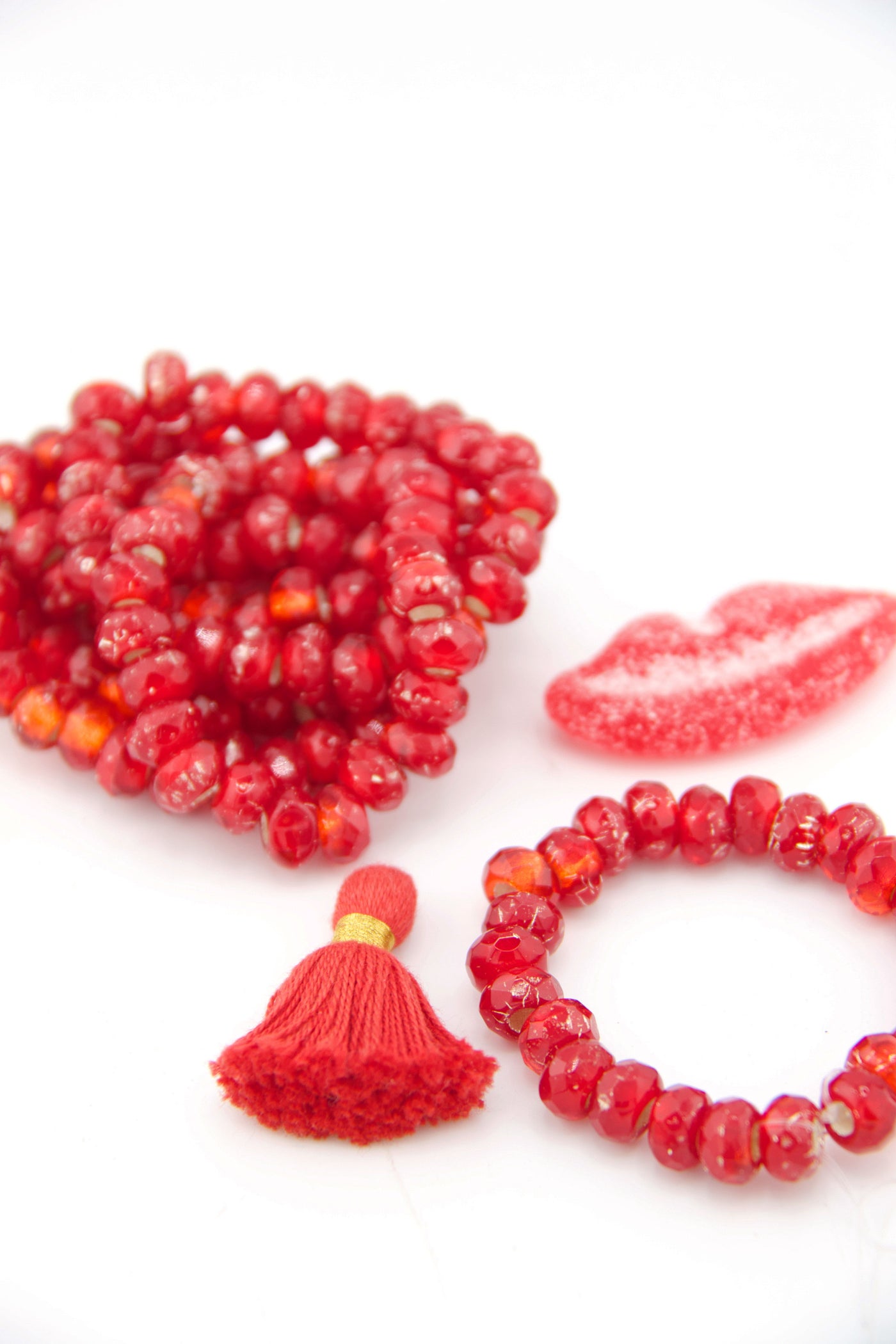 Red Czech Glass with Silver Lining, 9x6mm, 25 Large Hole Faceted Beads for Valentine's Day Jewelry