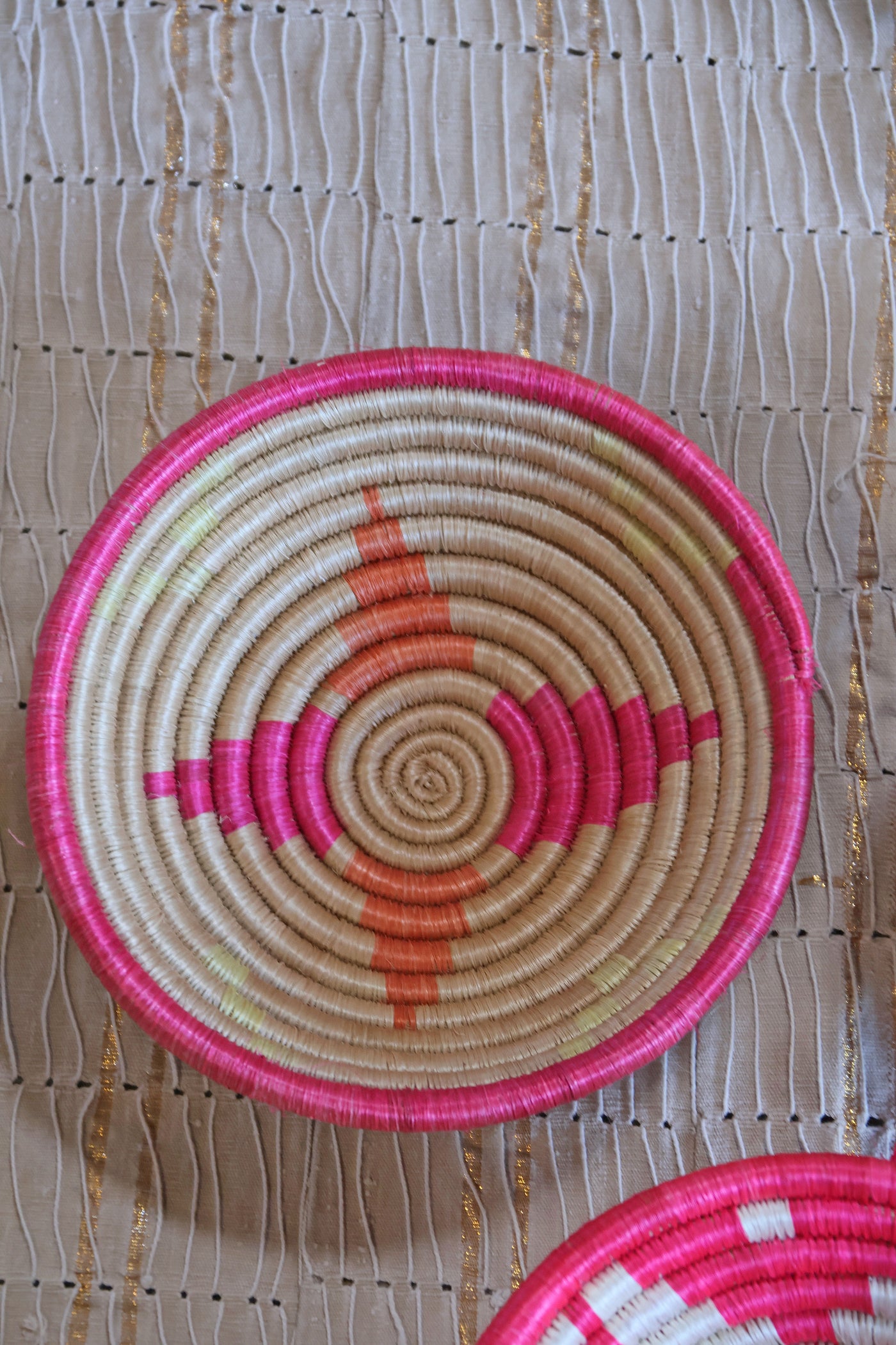 Rosie African Basket Collection, Pink, Blue, Neutral, from Rwanda, Set of 3, a fun way to add a 