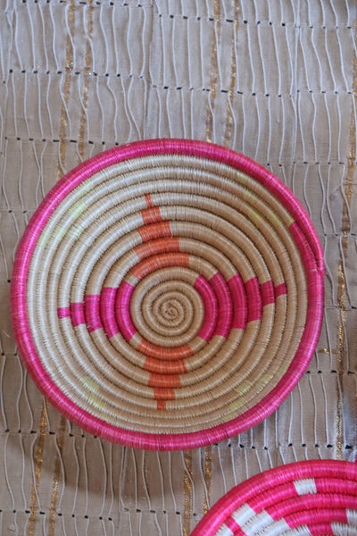 Rosie African Basket Collection, Pink, Blue, Neutral, from Rwanda, Set of 3, a fun way to add a 