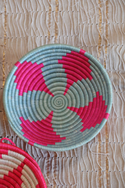Rosie African Basket Collection, Pink, Blue, Neutral, from Rwanda, Set of 3, a fun way to add a 