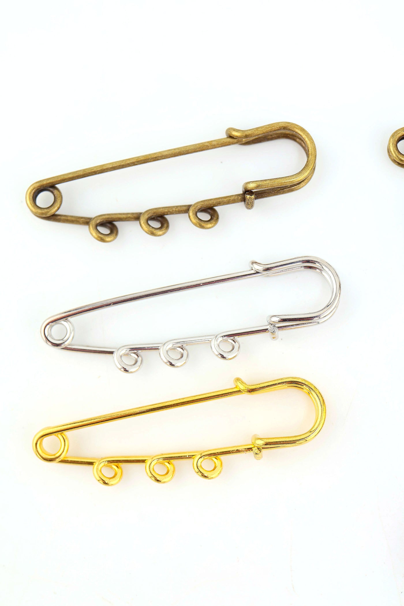 Charm Bar Safety Pins, 3-Loop Brooch Pin, 2 Inch, 1 Piece – WomanShopsWorld