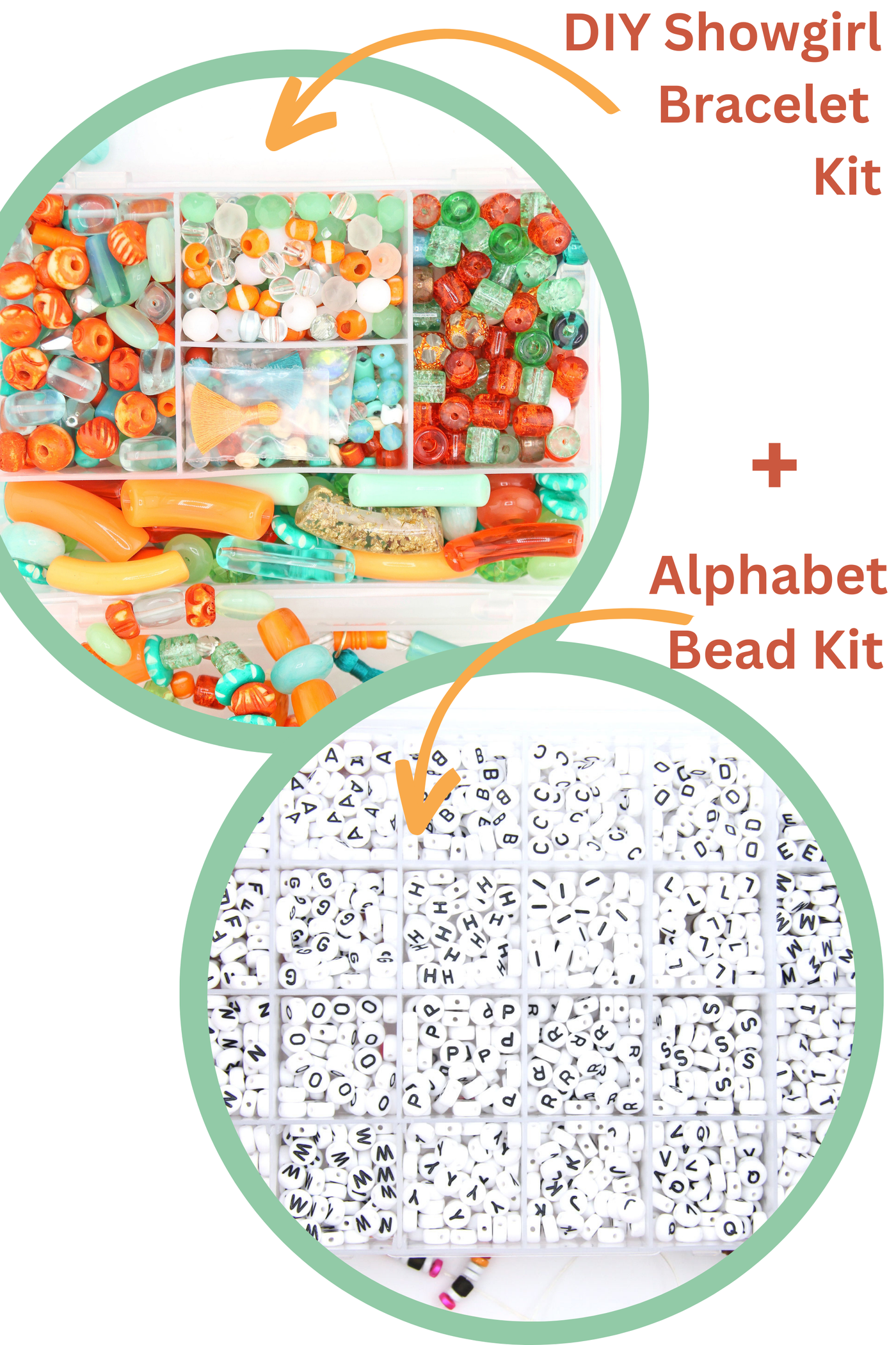 Showgirl Friendship Bracelet DIY Kit: Hand Carved, Czech Glass, Enamel Bead Assortment