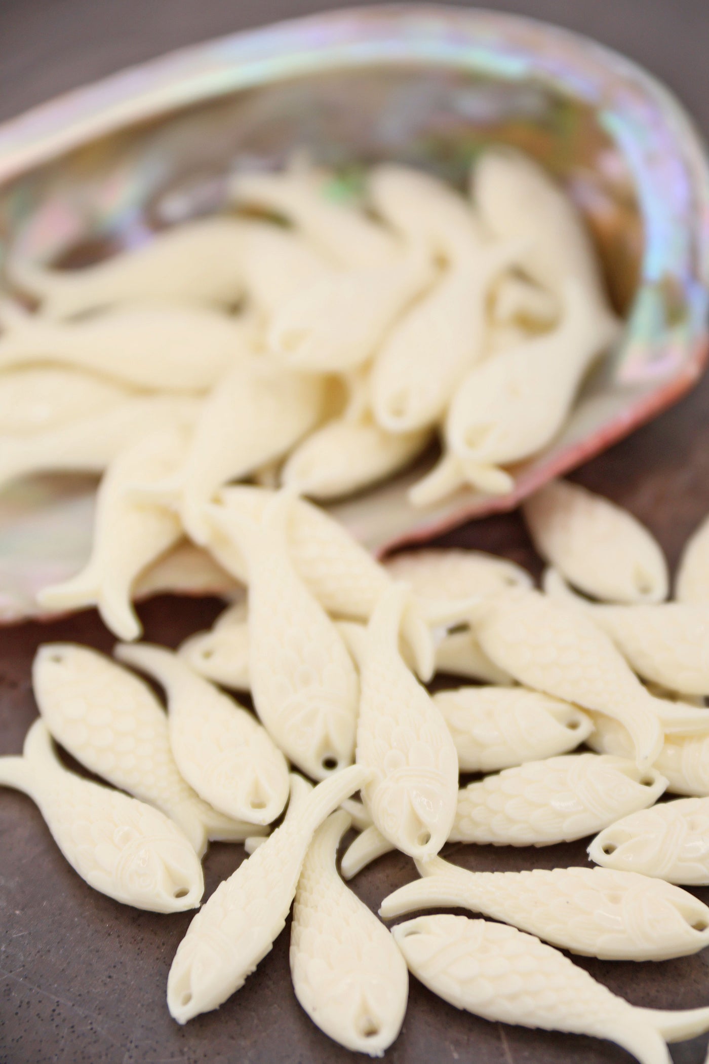 Sardine Girl Summer Cream Fish Charm, German Resin, 27mm, 1 Pendant for making DIY beach, surfer jewelry