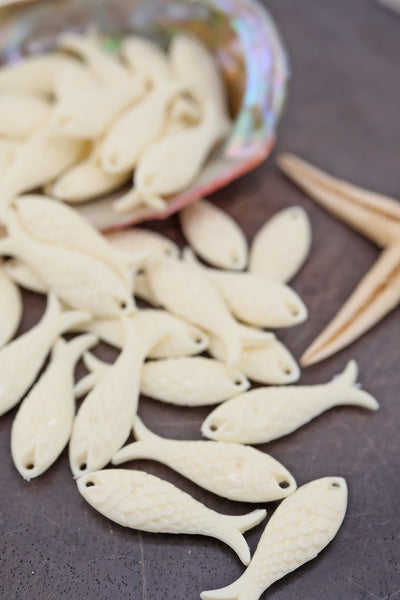 Sardine Girl Summer Cream Fish Charm, German Resin, 27mm, 1 Pendant for making DIY beach, surfer jewelry